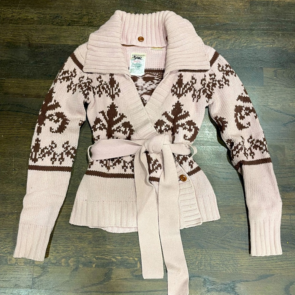 Great condition wool and cashmere vintage Triple Five Soul wrap sweater.